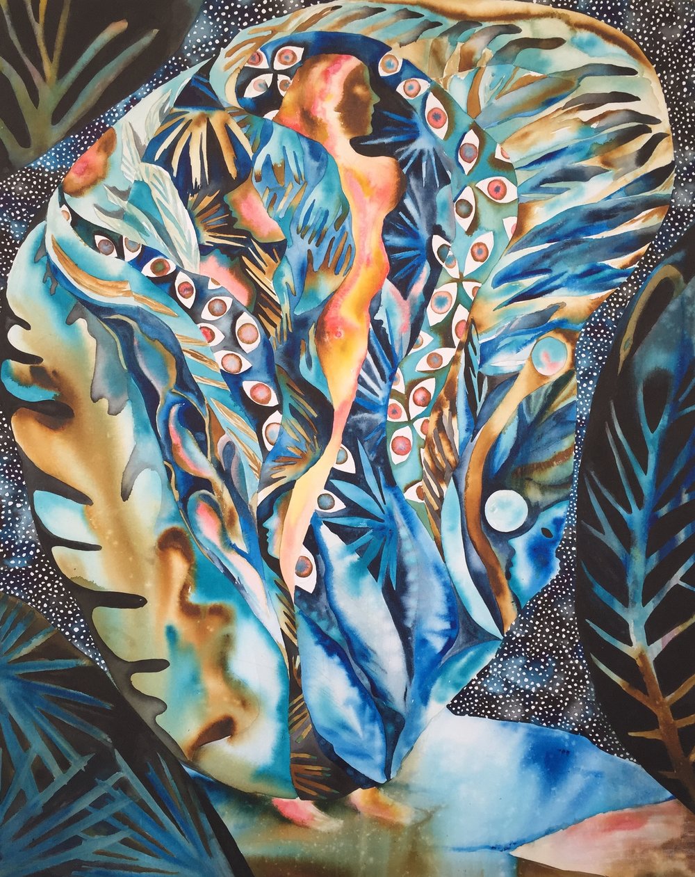A  Sovereign   Modern Girl , 2016 Acrylic ink on canvas  4x5’