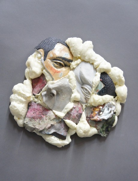 Derek Weisberg   Every Ego Is Far From Unity IV ,&nbsp;2015 Ceramic and mixed media 12 x 9 x 2"