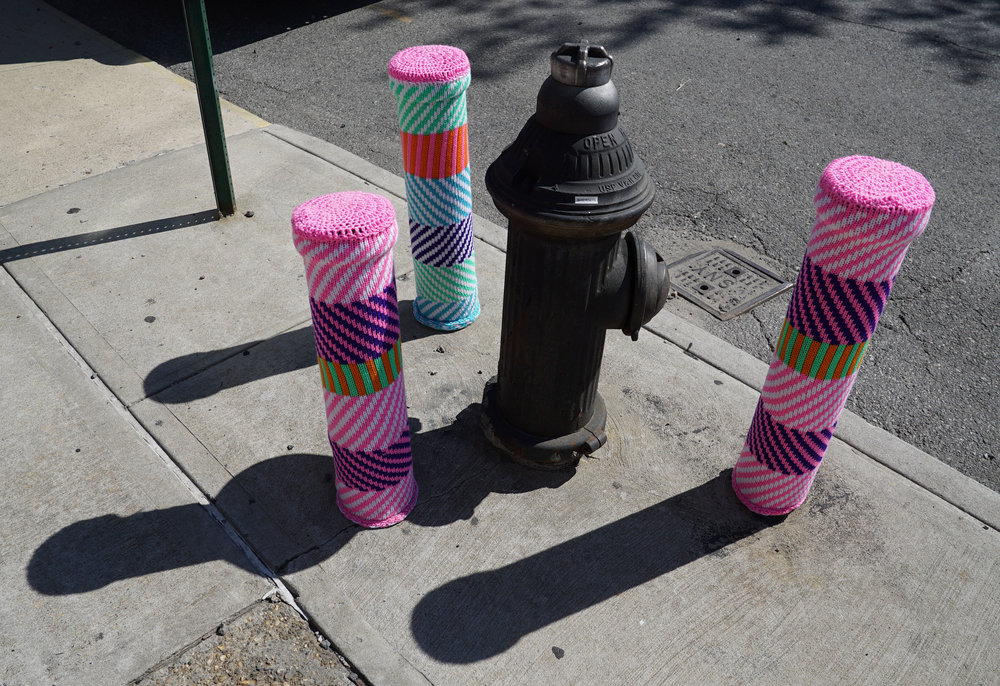 Yarn installation by Ishknits in collaboration for Ice Capades.