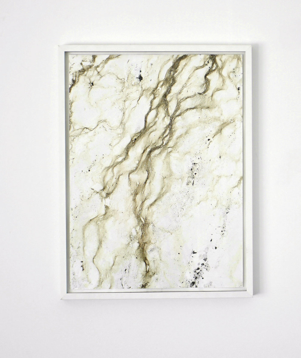 Sto Len Flushing Meadows Corona Park Queens, March 8th, 2016 Water, pollutants, residue on paper 19 x 25"