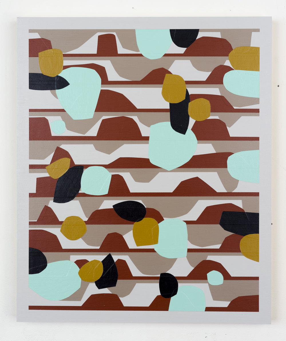 Nick Jaskey   Untitled 4  , 2015   House paint on wood panel  24 x 24"