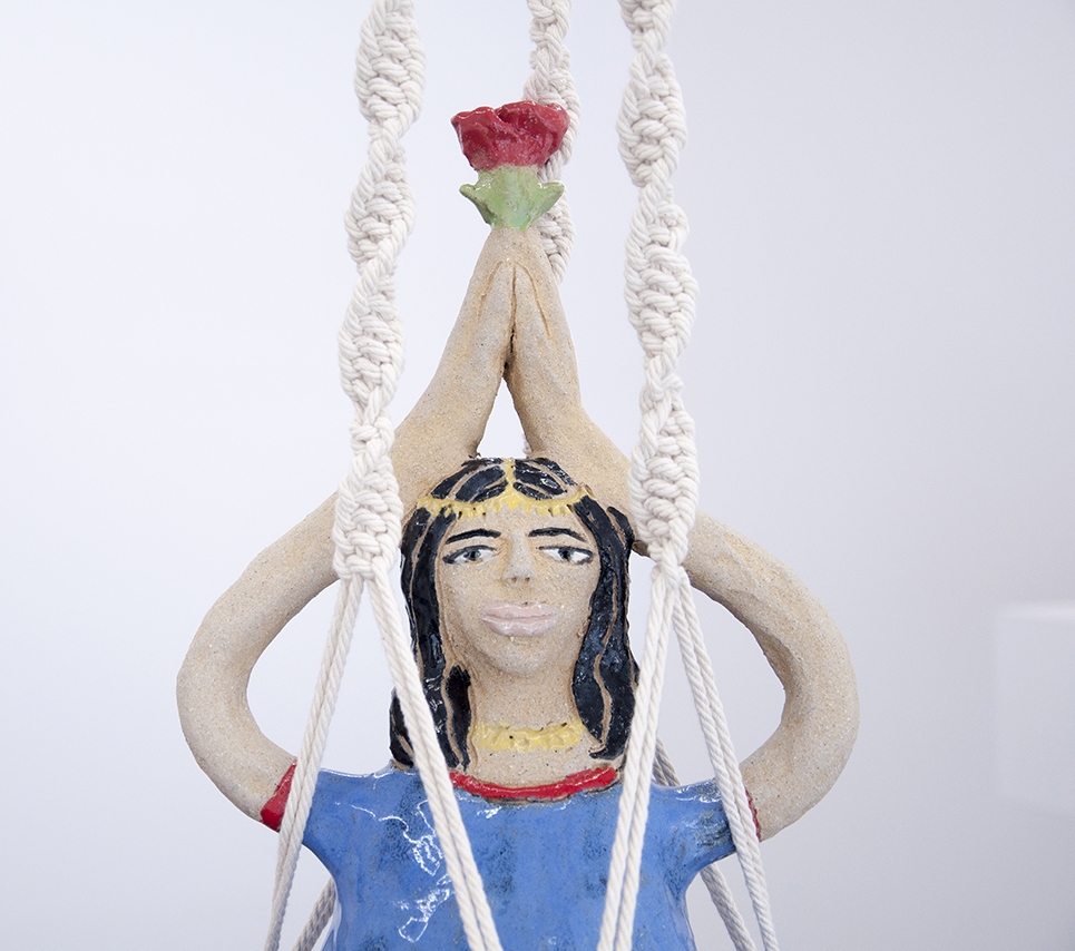 Maryam Yousif - Bratyama (Daughter of the Sea)Glazed ceramic in cotton cord macrame78