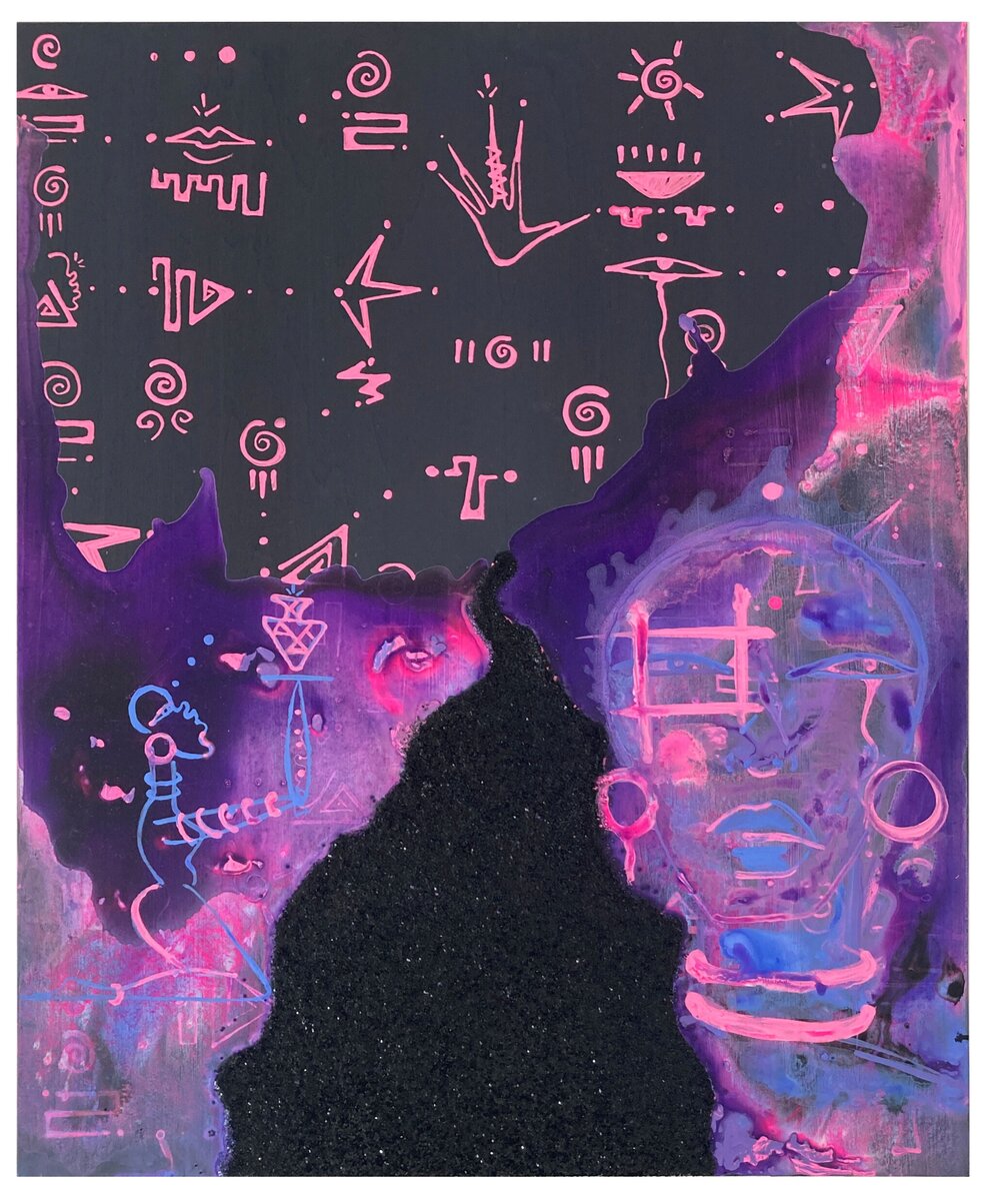 Nichole Washington - Wisdoms Revealed In My DreamsAcrylic, gouache, glitter on wood16 x 20 in.$1,250